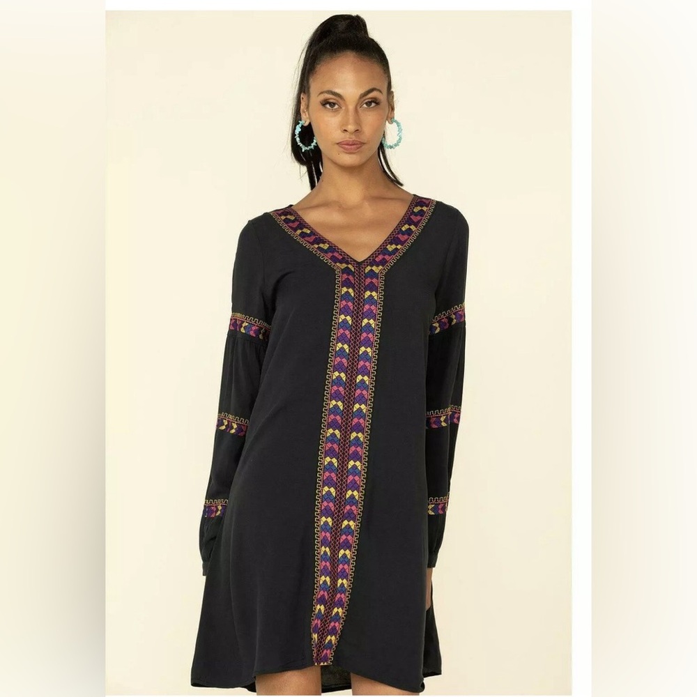 Wrangler Women’s Embroidered Dress Size Small Western Rodeo Cowgirl Long Sleeve